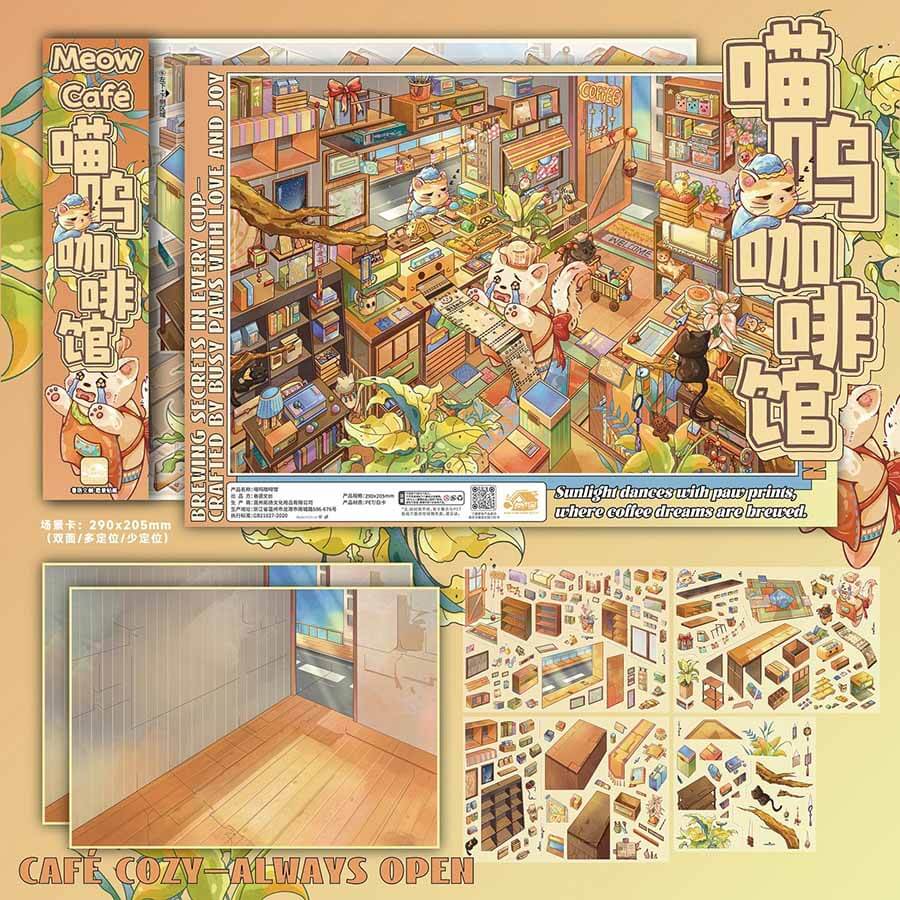 Cat Whimsy DIY 3D Sticker 2 Cute Miniature Scenes(L)