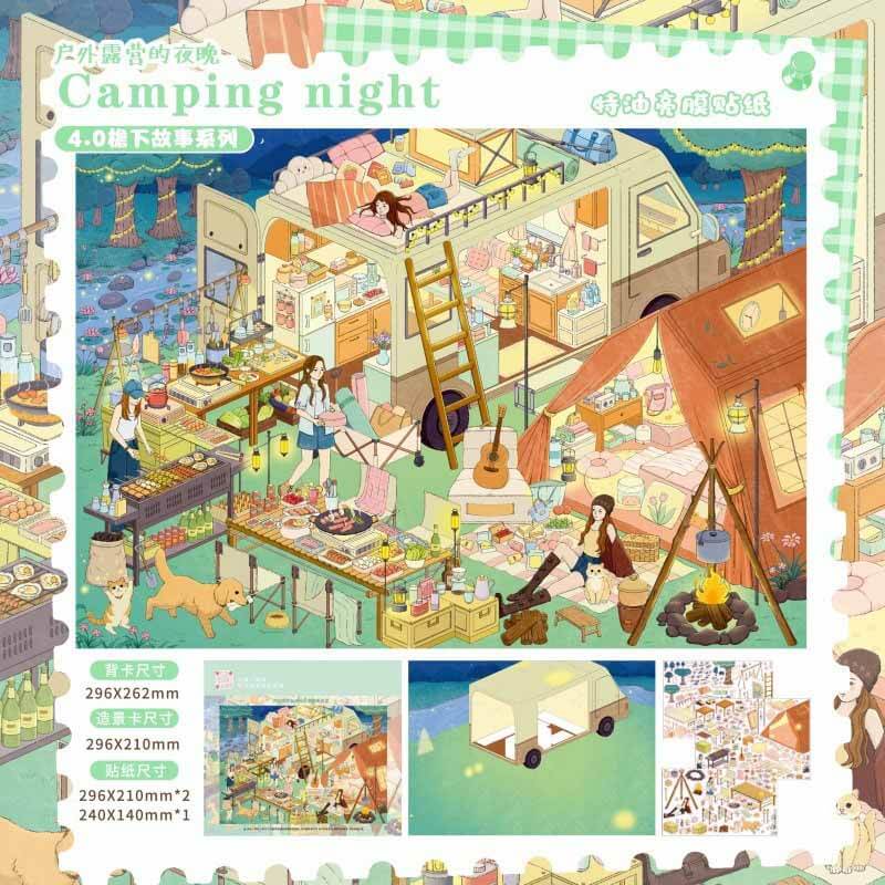 Seasonal Twilight DIY 3D Scenes Sticker 4 Cute Scenes(L)