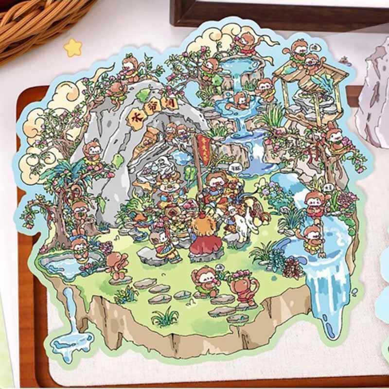 Timeless Scenery DIY 3D Scene Stickers 4 Cute Miniature Scenes(L)