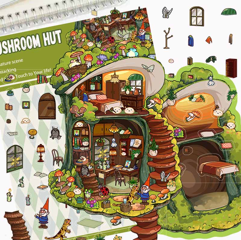 Enchanted Fantasy Realms DIY 3D Scene Stickers 4 Cute Miniature Scenes