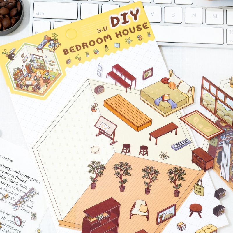 Warm Breezes DIY 3D Scene Stickers 4 Cute Miniature Scenes(S)