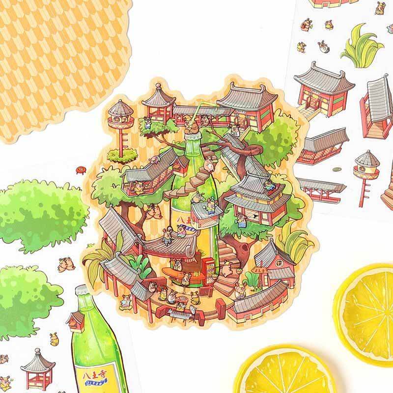 Urban Escape DIY 3D Scene Stickers 4 Lovely Miniature Scenes(S)