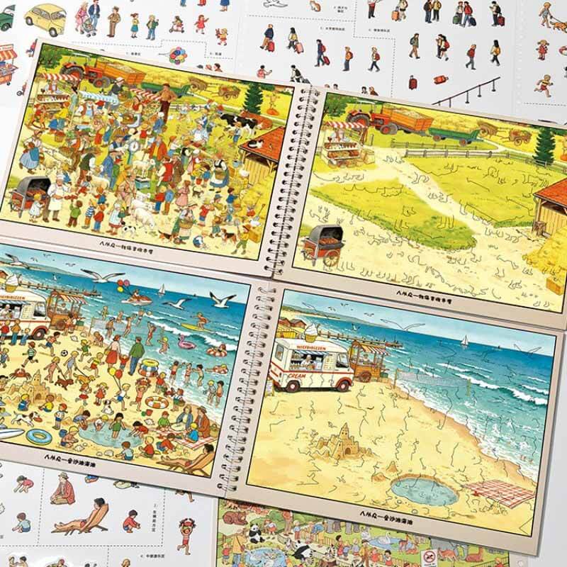 Lively Little World Book 3D Scene Stickers With Guide Lines(L)