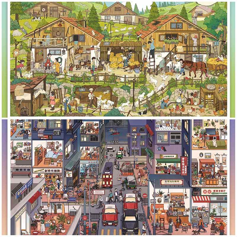 Border Scene DIY 3D Scene Stickers 2 Cute Scenes(XXL)