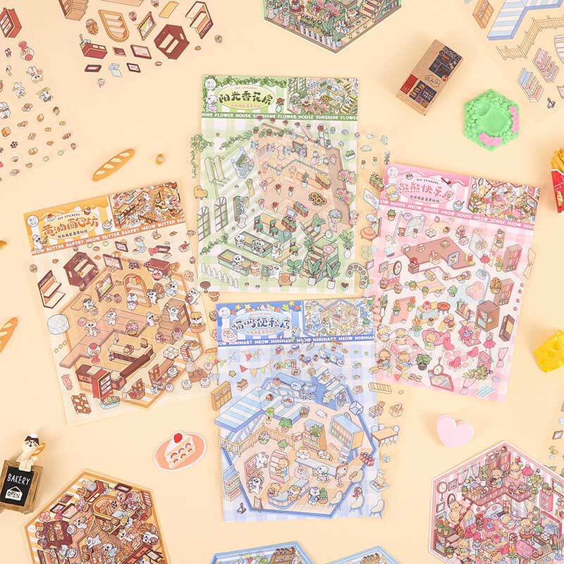 Sweet Moments DIY 3D Scene Stickers 4 Cute Miniature Scenes