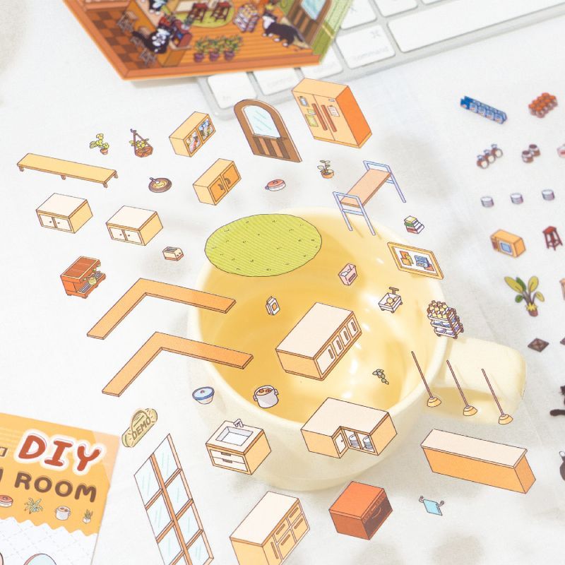 Warm Breezes DIY 3D Scene Stickers 4 Cute Miniature Scenes(S)