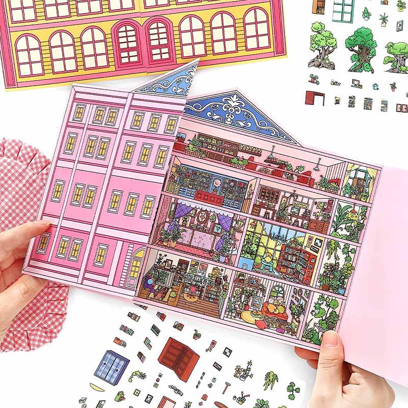 Stylish Apartment DIY 3D Scene Stickers 2 Cute Miniature Scenes (L)