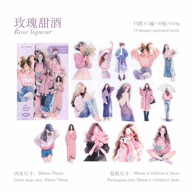 Moyu Happy Girls Diary Collage Sticker Pack