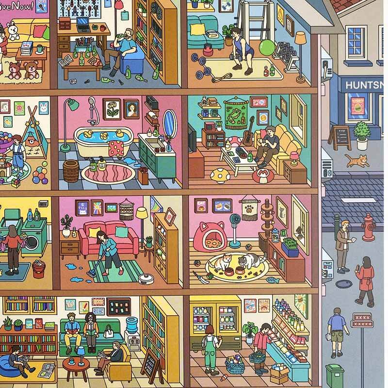 Urban Corner DIY 3D Scene Stickers 2 Cute Scenes(xxL)