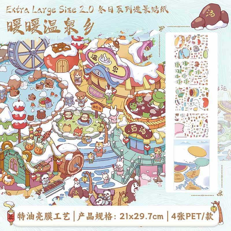 Snow Haven DIY 3D Sticker 3 Cute Miniature Scenes(L)
