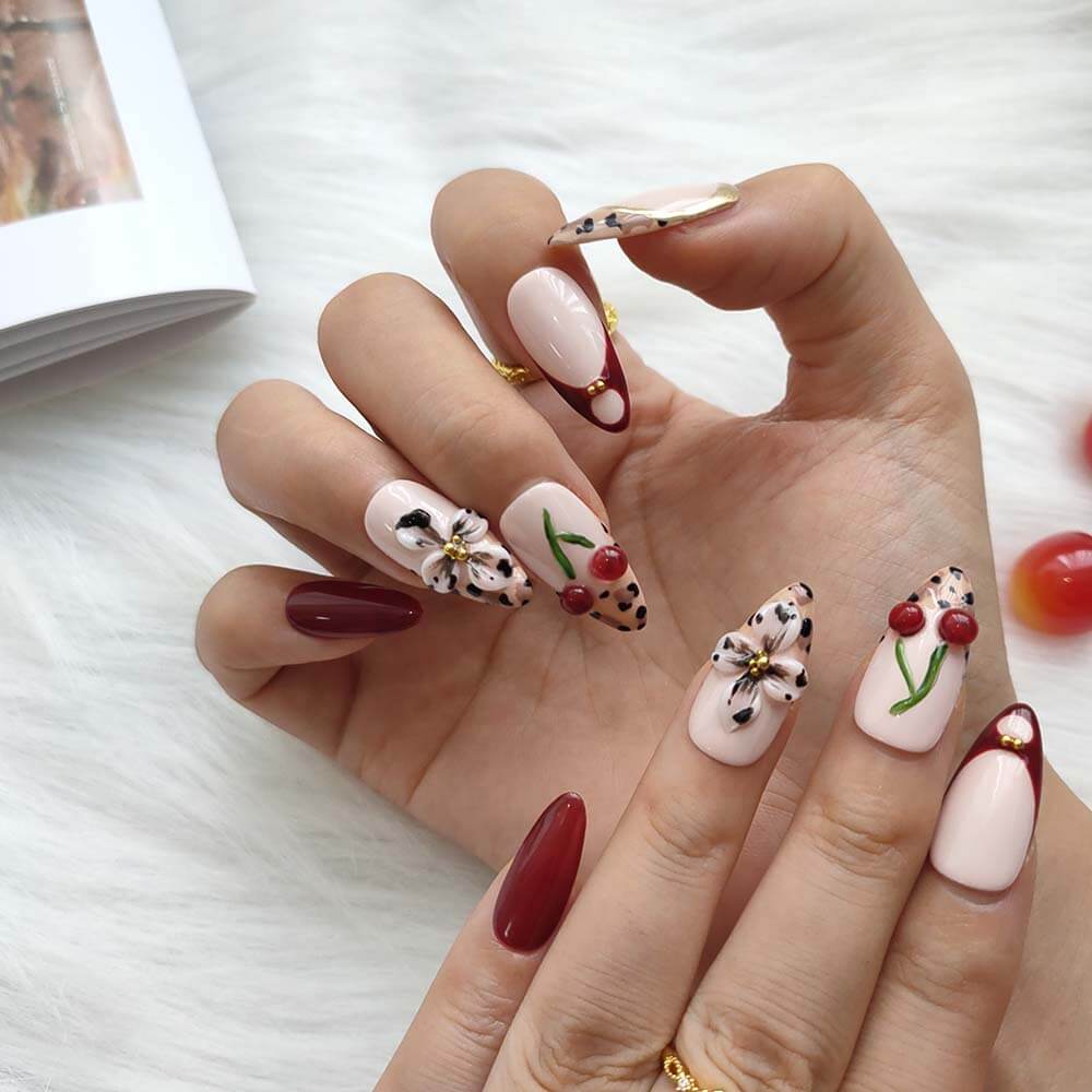 Art Garden Press On Nails Wild Cherry 35