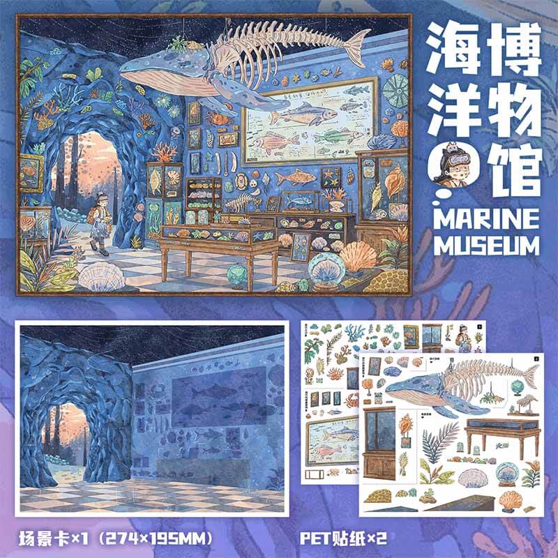 Deep Blue Hall DIY 3D Scene Stickers 2 Cute Scenes(L)