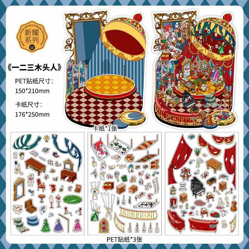 Haunting Lab Files DIY 3D Scene Stickers 4 Cute Miniature Scenes(L)
