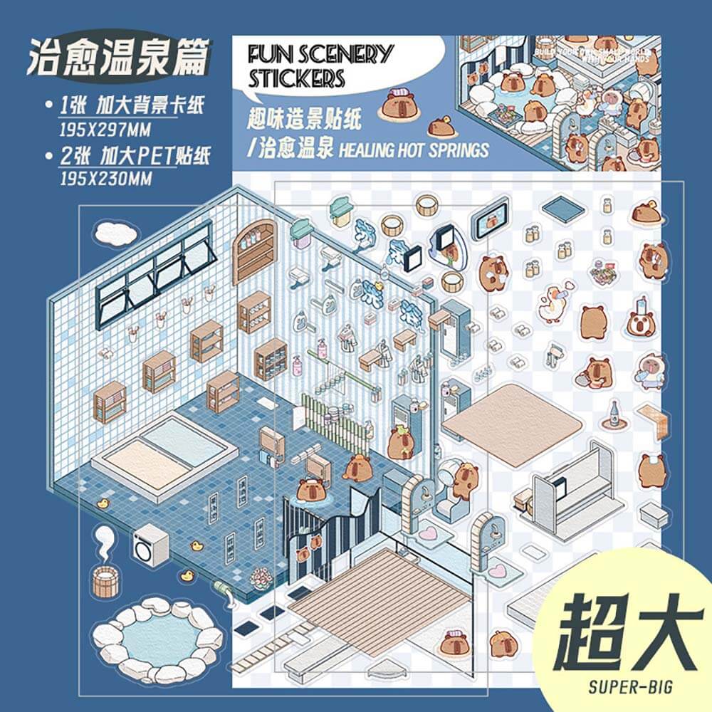 Urban Life DIY 3D Scene Stickers 4 Cute Miniature Scenes(L)