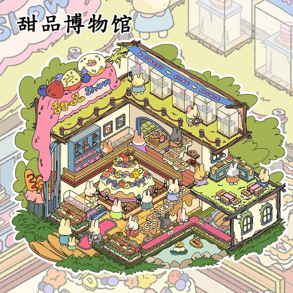 Dessert Museum DIY 3D Scene Stickers 4 Cute Miniature Scenes(L)