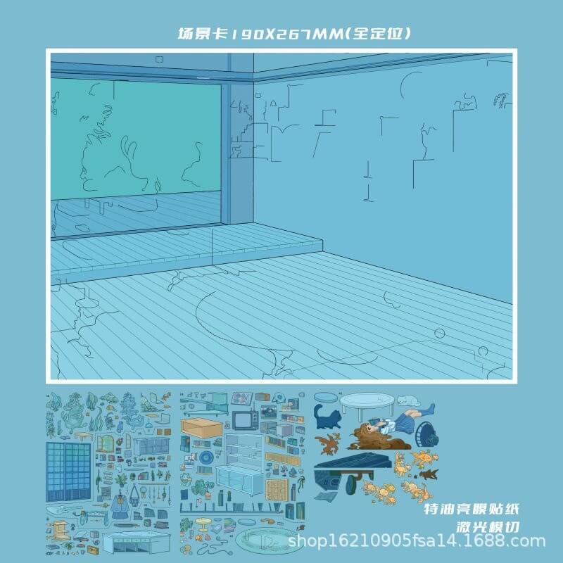Morning Elegance DIY 3D Scene Stickers 4 Cute Scenes(L)
