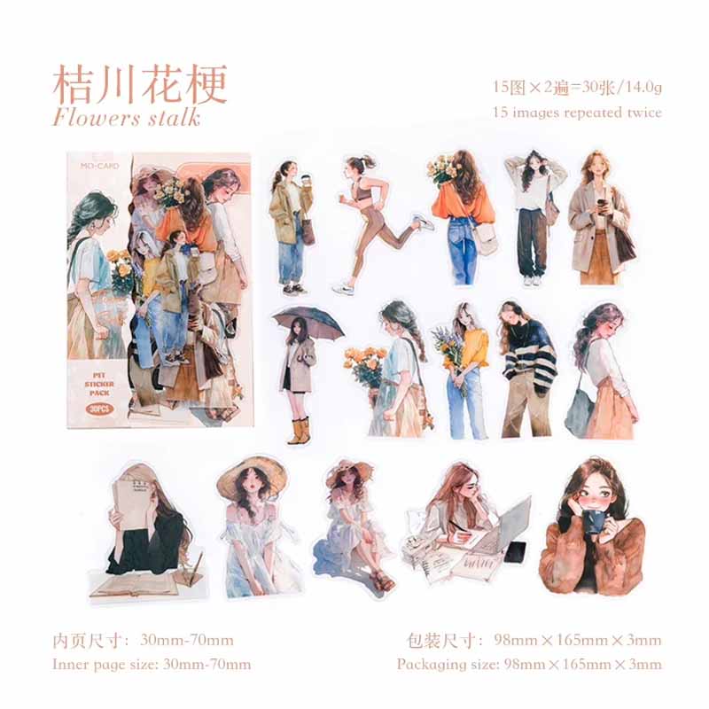 Moyu Happy Girls Diary Collage Sticker Pack