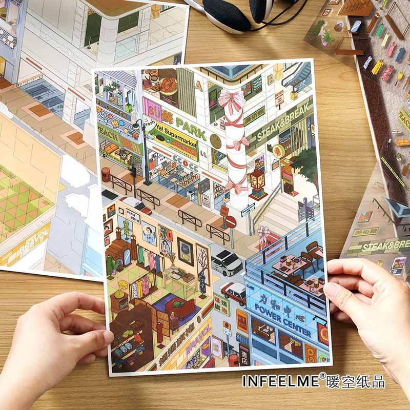 Harbor Memories DIY 3D Scene Stickers 2 Cute Scenes(L)