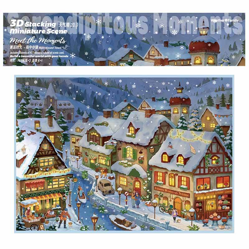Town Weather DIY 3D Scene Stickers 2 Cute Scenes(xL)