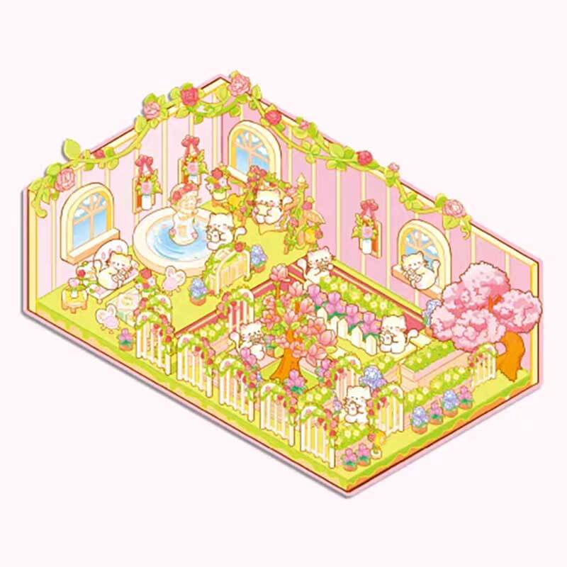 Collection d'autocollants 3D DIY Fantasy Seasons : 4 scènes miniatures mignonnes