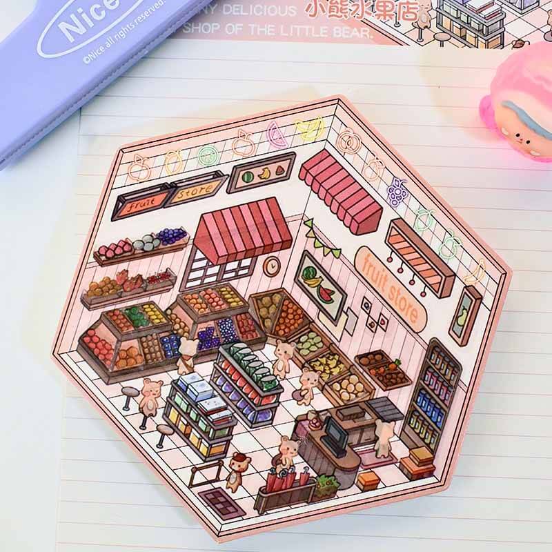Adorable Moments DIY 3D Scene Stickers 4 Cute Miniature Scenes(S)