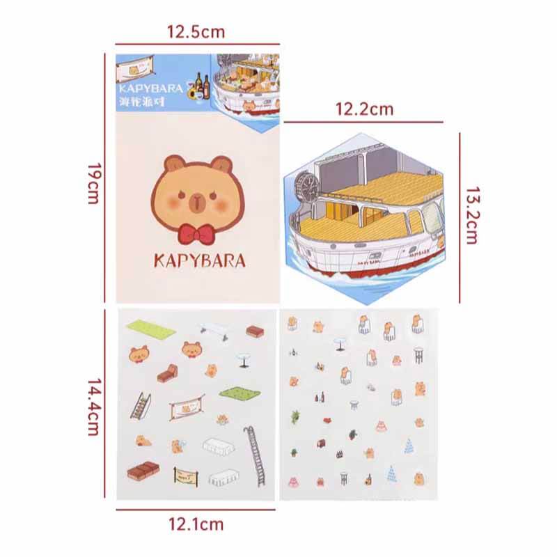 Adorable Pet DIY 3D Scene Stickers 4 Cute Miniature Scenes(S)