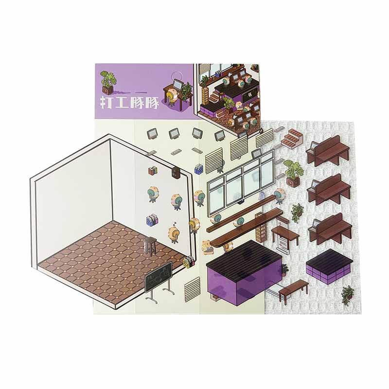 Adorable Pet DIY 3D Scene Stickers 4 Cute Miniature Scenes(S)