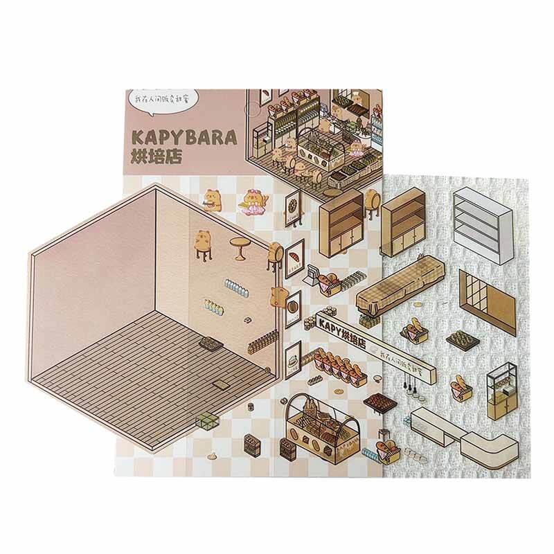 Adorable Pet DIY 3D Scene Stickers 4 Cute Miniature Scenes(S)