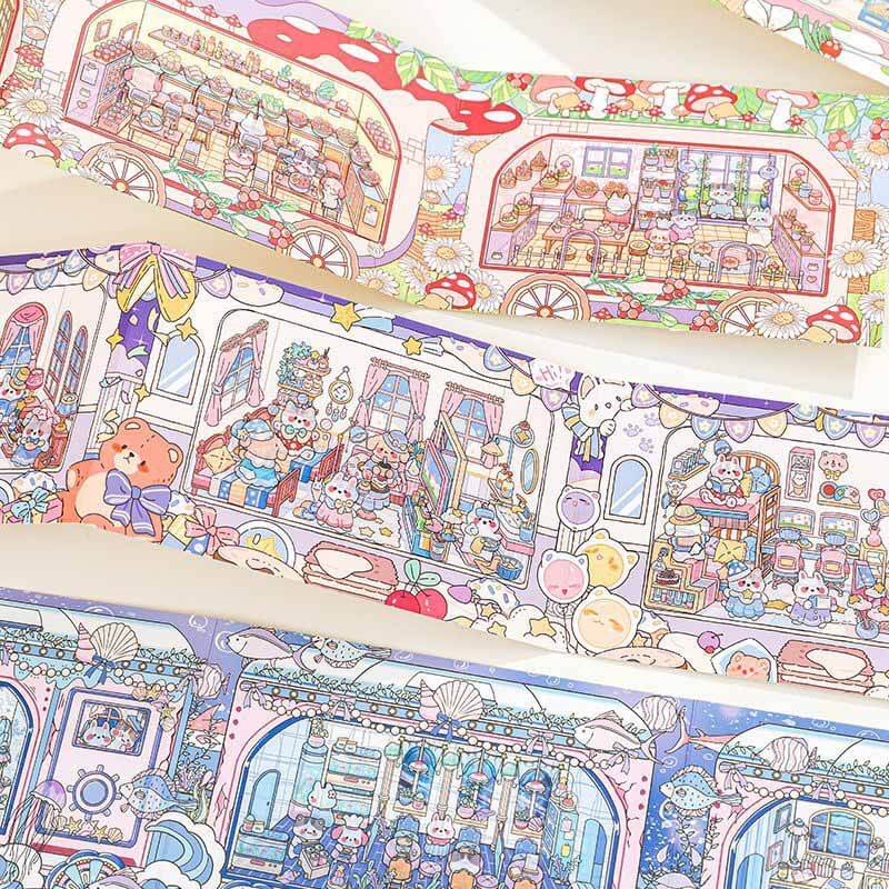 Adventure Fleet DIY 3D Scenes Sticker 4 Cute Scenes(M)