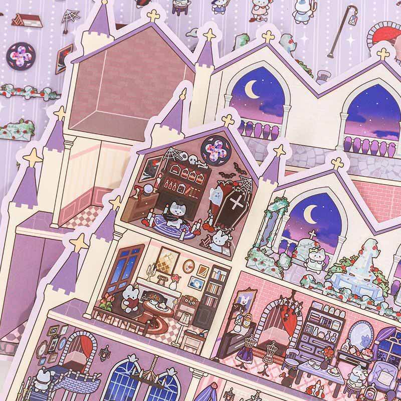 Adventure Lodges DIY 3D Scene Stickers 4 Cute Scenes(L)