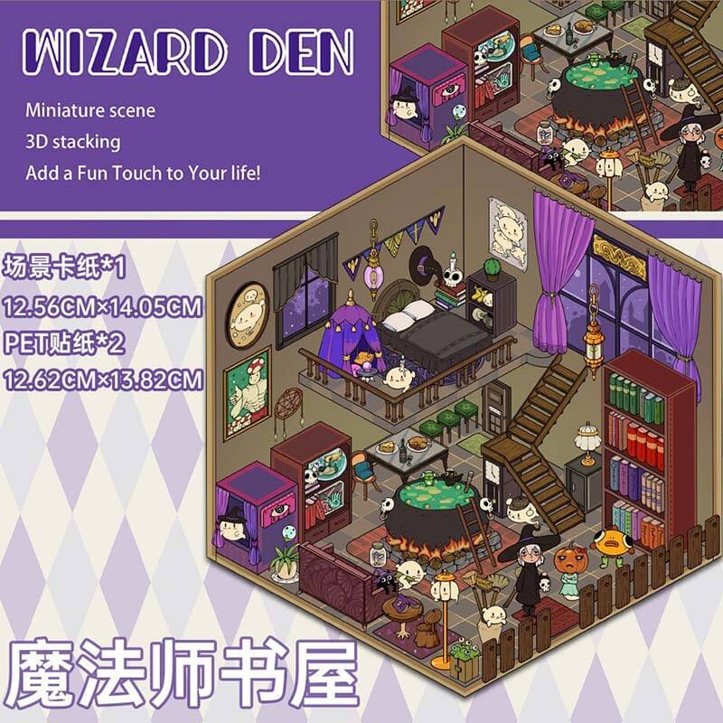 Adventure & Imagination Hub DIY 3D Scene Stickers 4 Cute Miniature Scenes(S)