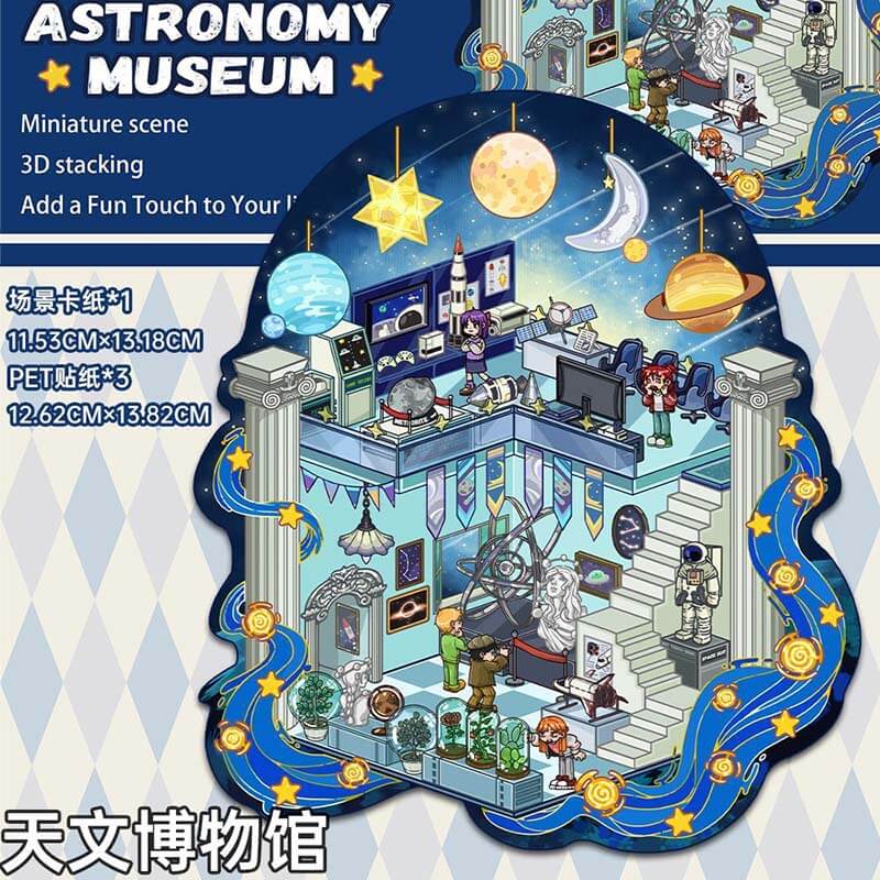 Adventure & Imagination Hub DIY 3D Scene Stickers 4 Cute Miniature Scenes(S)