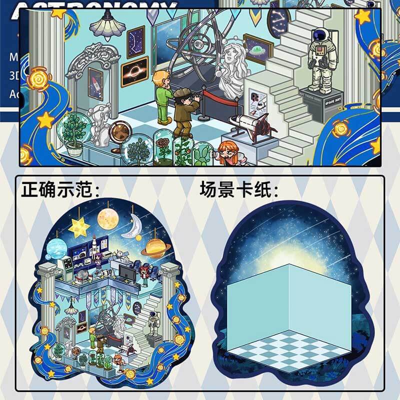 Adventure & Imagination Hub DIY 3D Scene Stickers 4 Cute Miniature Scenes(S)