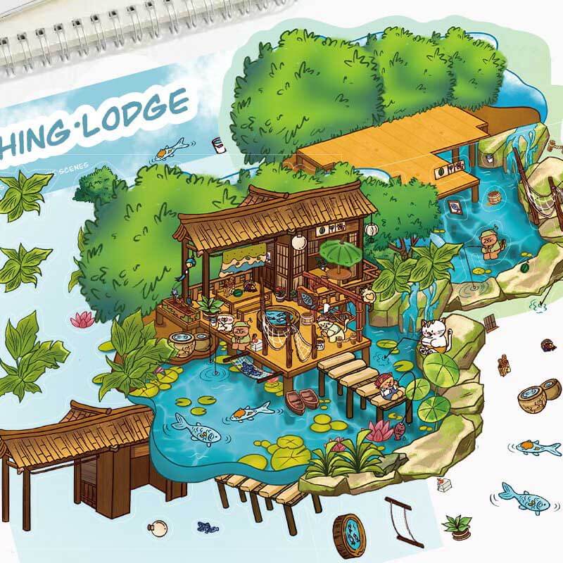 Adventure & Imagination Hub DIY 3D Scene Stickers 4 Cute Miniature Scenes(S)