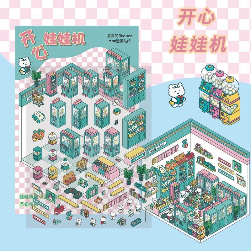 After Work Activity DIY 3D Scene Stickers 3 Cute Miniature Scenes
