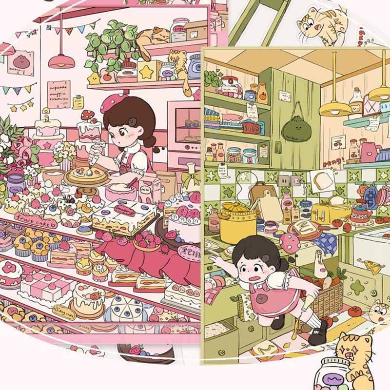 Afternoon Atelier DIY 3D Scene Stickers 4 Cute Miniature Scenes(S)