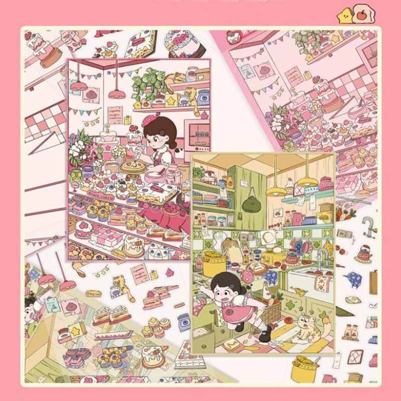 Afternoon Atelier DIY 3D Scene Stickers 4 Cute Miniature Scenes(S)