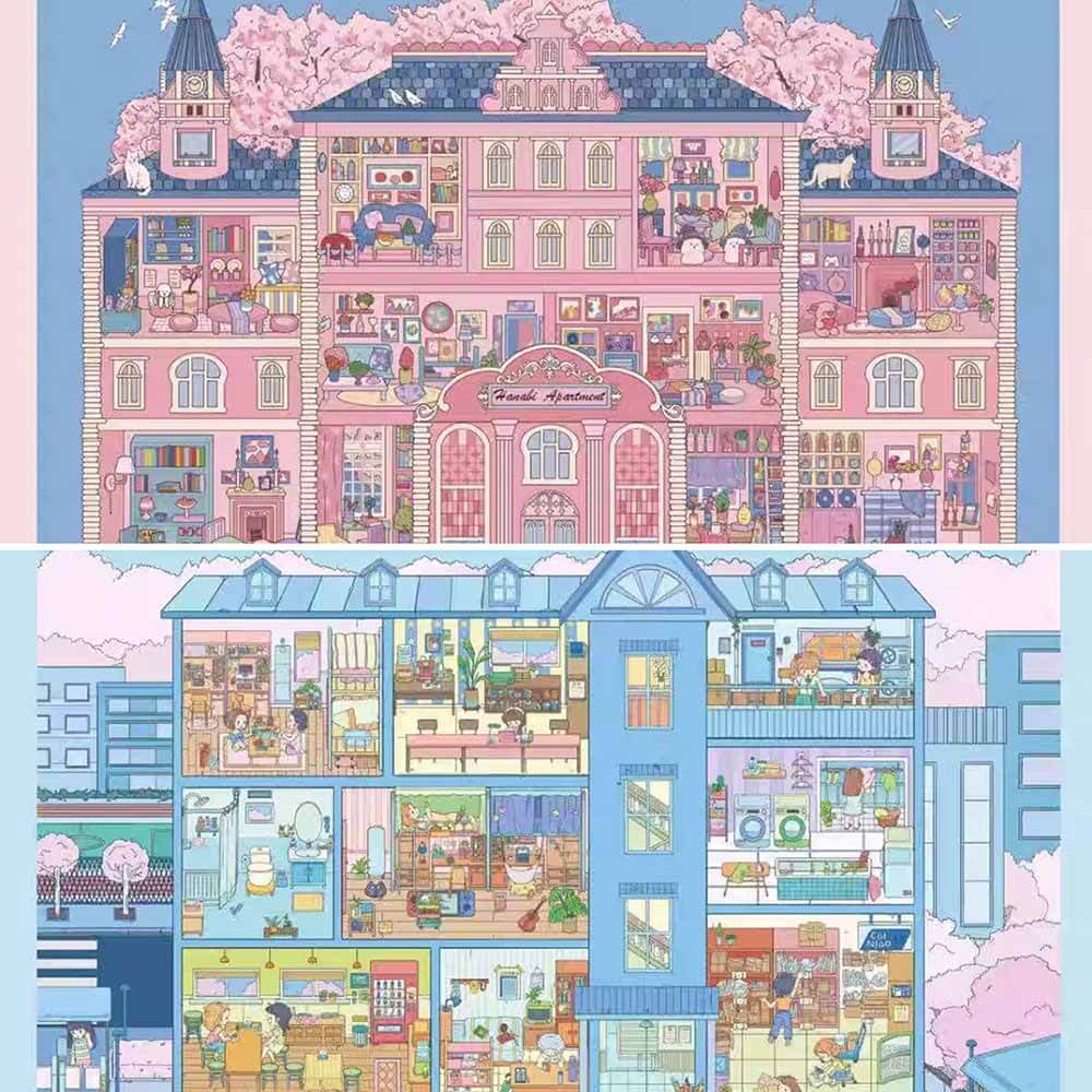 After the Rain DIY 3D Scene Stickers 2 Cute Scenes(M&L)