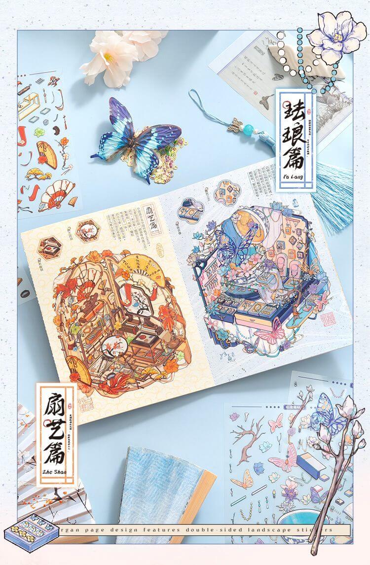 Ancient Chinese Vanity DIY 3D Scene Stickers 4 Cute Miniature Scenes(S)