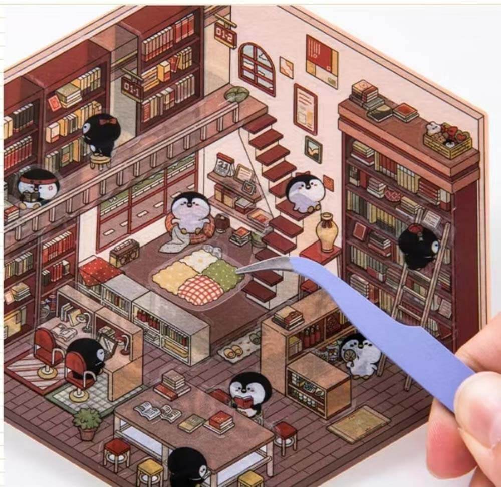 Animal Small Business DIY 3D Scene Stickers 4 Cute Miniature Scenes(S)