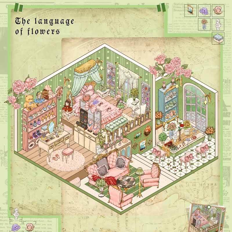 Antique Dreams DIY 3D Scene Stickers 4 Cute Miniature Scenes(M)