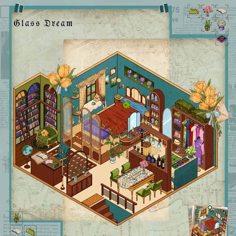 Antique Dreams DIY 3D Scene Stickers 4 Cute Miniature Scenes(M)