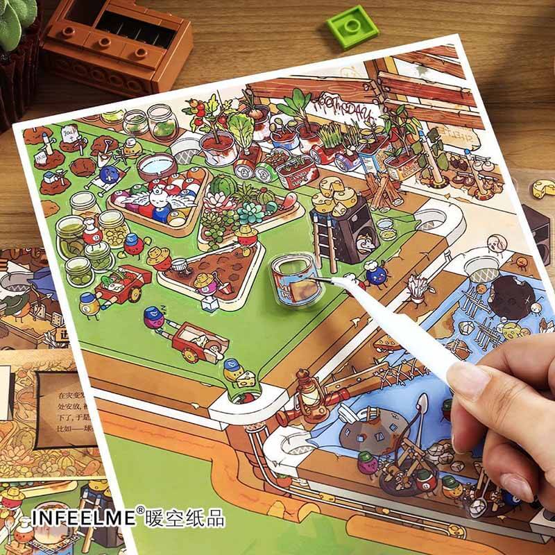 Apocalypse Adventure DIY 3D Scene Stickers 2 Cute Miniature Scenes(L)