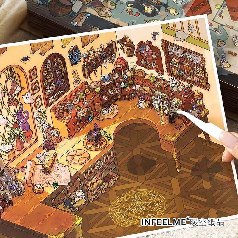 Apocalypse Adventure DIY 3D Scene Stickers 2 Cute Miniature Scenes(L)