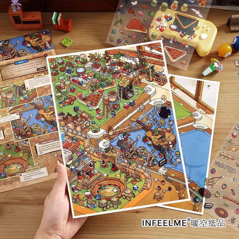 Apocalypse Adventure DIY 3D Scene Stickers 2 Cute Miniature Scenes(L)