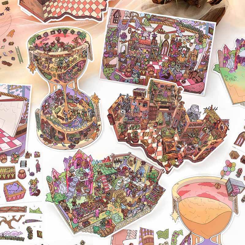 Apocalypse Realm DIY 3D Scene Stickers With Guide Lines(S)