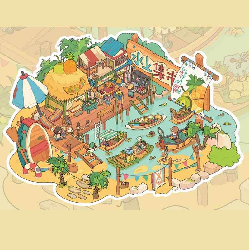 Arabian Nights DIY 3D Scene Stickers Cute Miniature Scenes(M)