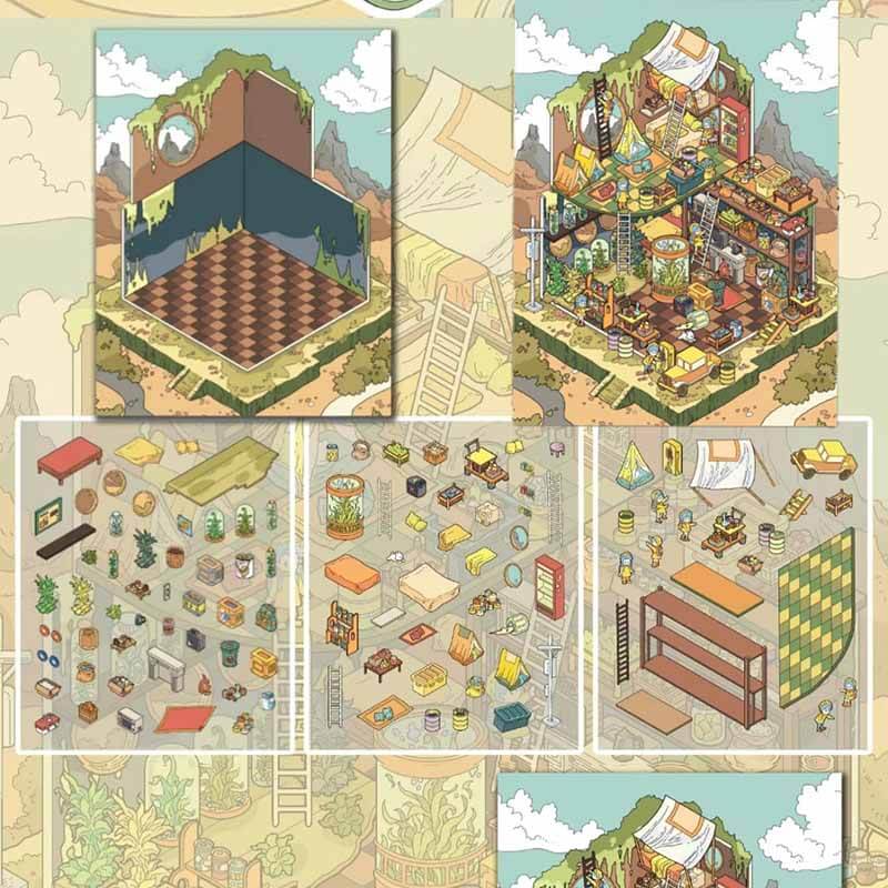 Arabian Nights DIY 3D Scene Stickers Cute Miniature Scenes(M)