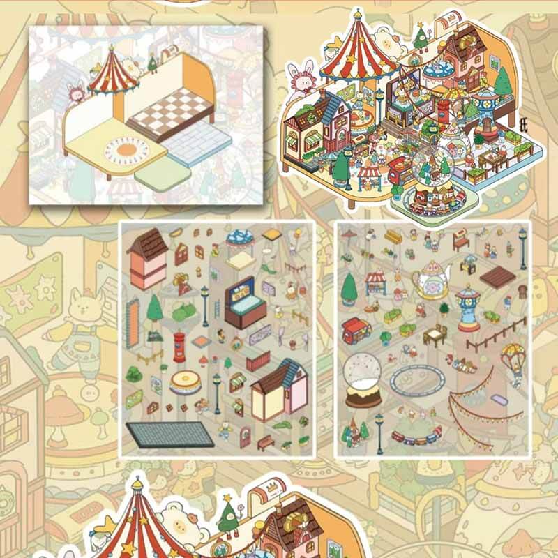 Arabian Nights DIY 3D Scene Stickers Cute Miniature Scenes(M)