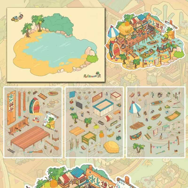 Arabian Nights DIY 3D Scene Stickers Cute Miniature Scenes(M)